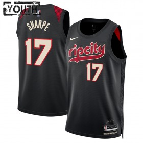 Camiseta Niños Portland Trail Blazers Shaedon Sharpe 2023-24 Nike City Edition Negro Swingman